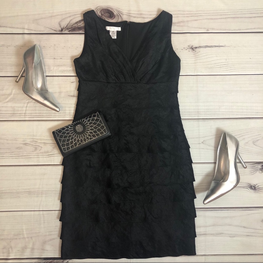 London Times black ruffle dress